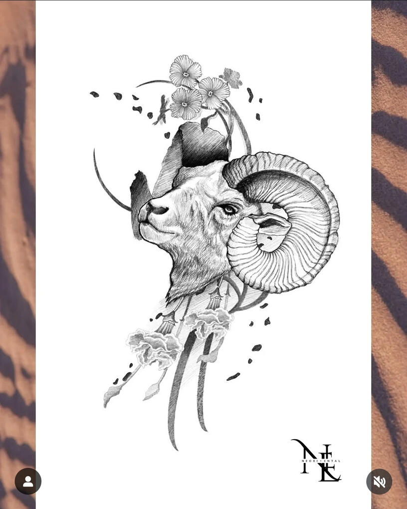 Neo Oriental year of the goat flash available design